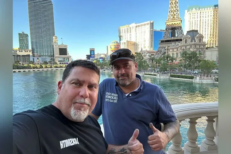 Mike German and Ezra of Silver State Locksmith standing side by side